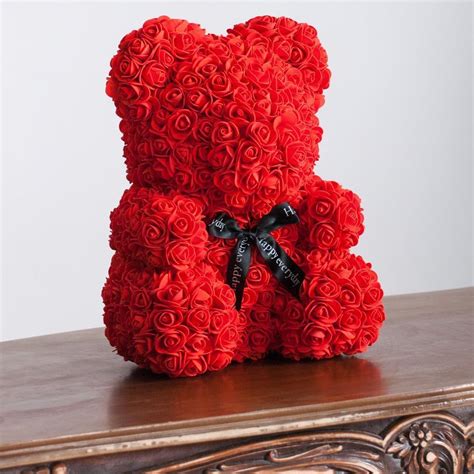 Gorgeous Red Rose Teddy Bear with Gift Box - 25cm – Squishy Heaven Australia