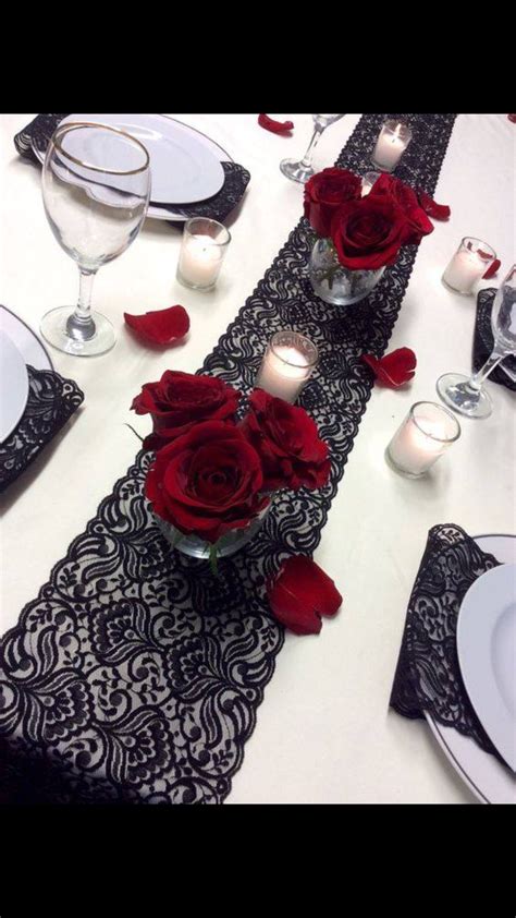 Pin by Alba Jimenez on Party Decor | Black lace table, Halloween wedding, Wedding table