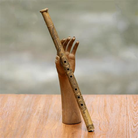 Carved Bamboo Flute Handmade in Bali Indonesia - Garden Melody | NOVICA