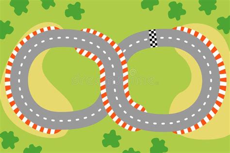 Cartoon Race Track. Figure 8. Top View Stock Illustration ...