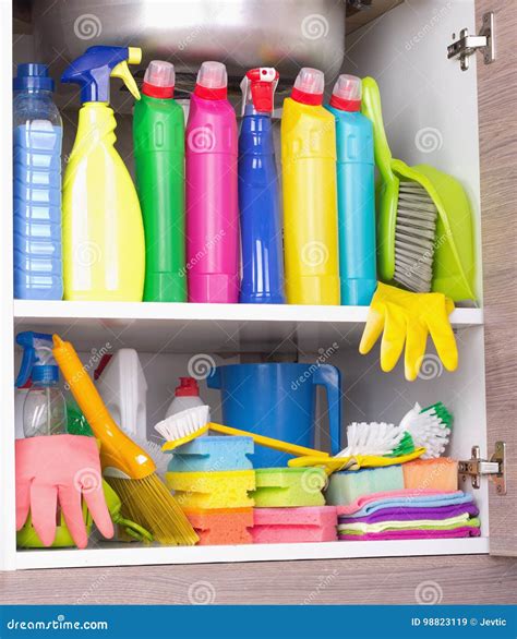 Cleaning Product Storage Space Stock Image - Image of disinfect ...