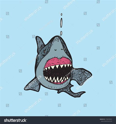 White Shark Front View Open Mouth Stock Vector (Royalty Free ...