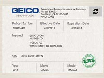 Geico car insurance card template pdf - mahadesert