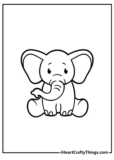 Printable Baby Elephant Coloring Pages