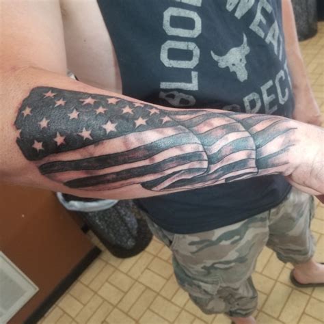 American Flag Forearm Tattoo