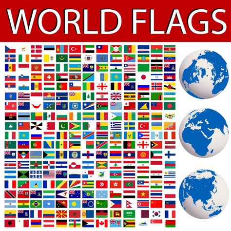 All Country Flags in the World by Continents Stock Vector ...