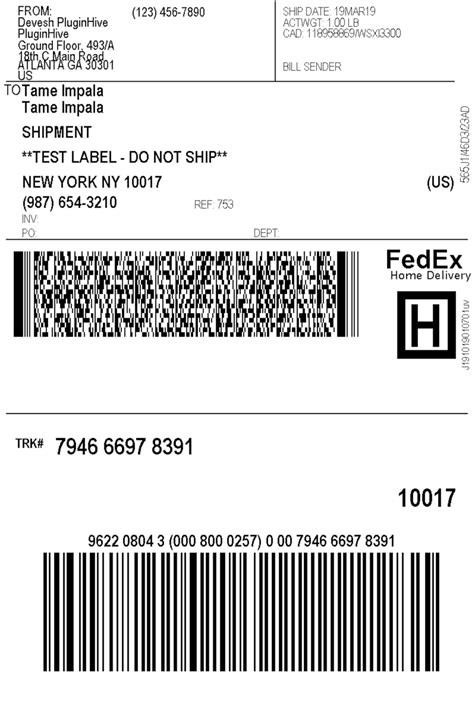 Fedex Printable Label