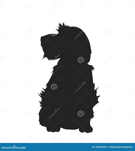 Silueta Que Se Sienta Del Perro, Vector Ilustración del Vector ...