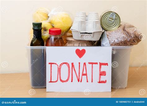 Donation Food Box. Fund Charity Products Stock Image - Image of donate, coronavirus: 180980751