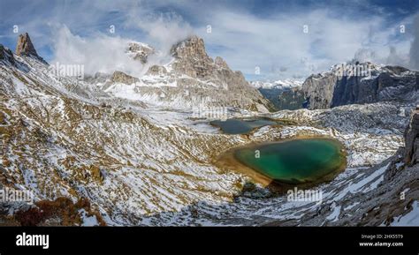 Piani lakes, Tre cime natural park, Dolomites, Alps, italy Stock Photo ...