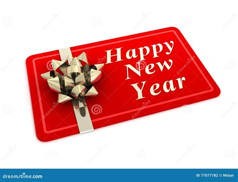 Happy New Year Gift Card Concept 3d Illustration Stock Illustration - Illustration of text ...