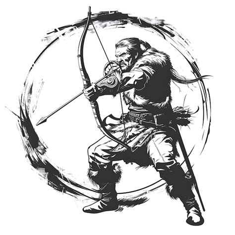 Premium Photo | Logo Mongol Warrior With a Composite Bow a Fierce ...