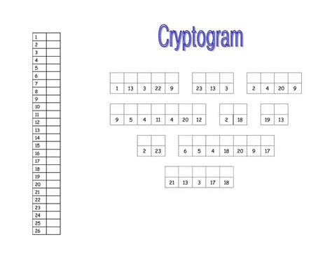 Free Daily Printable Cryptograms