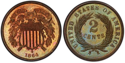 1864 2C Large Motto, RB (Proof) Two Cent - PCGS CoinFacts