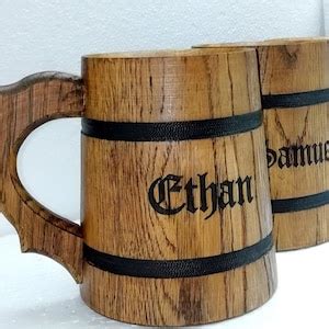 Personalized Wooden Beer Mug Groomsmen Gifts Idea Wooden Mug Wooden Tankard Engraved Beer Mugs ...