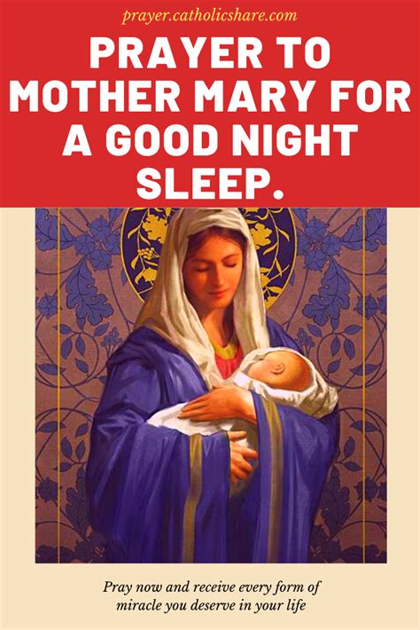 A Powerful Night Prayer to Mother Mary for Protection During a Good Night Sleep. in 2020 | Night ...