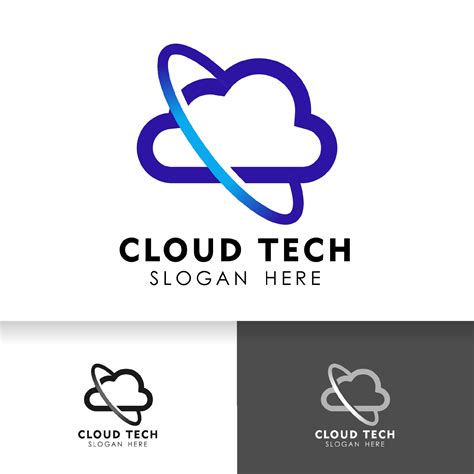 Cloud logo design template. Cloud data server icon logo template ...