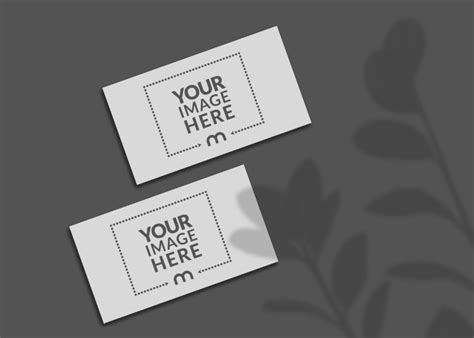 Business Card Mockup with Dark Shadow Background - Mediamodifier