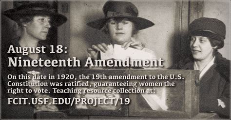 August 18: Nineteenth Amendment | FCIT