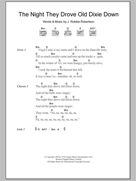 The Night They Drove Old Dixie Down by Joan Baez - Guitar Chords/Lyrics - Guitar Instructor