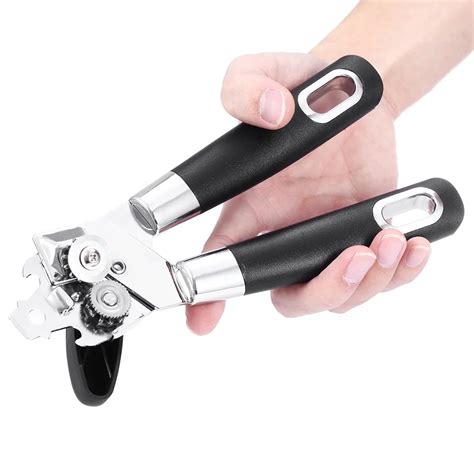 Stainless Steel Can Opener Bottle Opener Manual Heavy Duty Chrome Can Opener Kitchen Durable ...