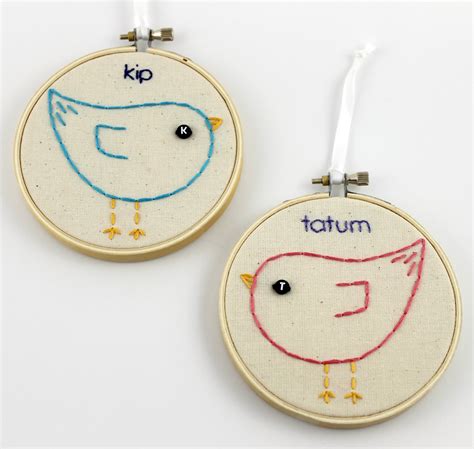 Lova Revolutionary : Blog: Custom Baby Bird Embroidery Hoop Art with Name & Initial