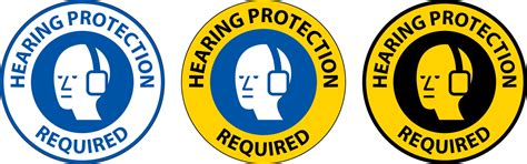 Label Floor Sign, Hearing Protection Required 18840718 Vector Art at ...