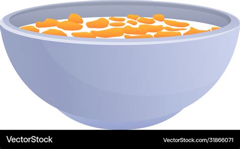 Cartoon Cereal Bowl : Cereal bowl with milk, smoothie isolated on white ...