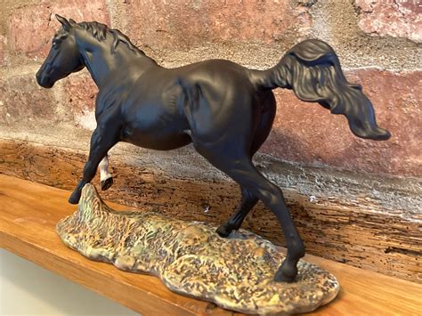 Royal Doulton Black Bess Horse Figurine With Ceramic Base by Graham Tongue Made in 1992. DA 179 ...