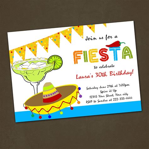 Mexican Fiesta Birthday Party Invitations