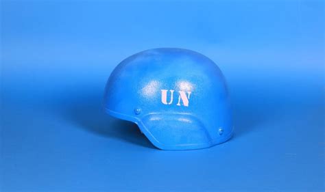 Premium Photo | Un blue helmet on blue background