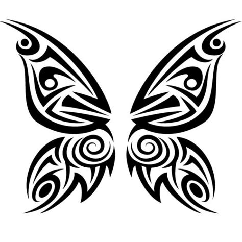 Free Vector | Tribal butterfly tattoo vector illustration