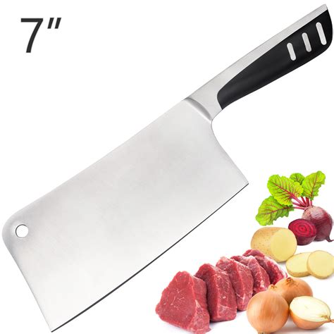 Butcher Knife Stainless Steel, 7 inch Multi Purpose Best for Home Kitchen and Restaurants Chef ...