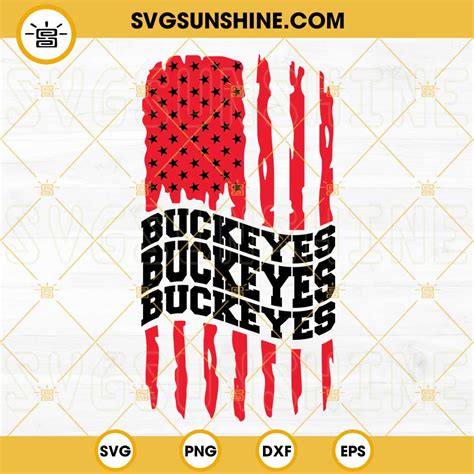 Ohio State Buckeyes American Flag SVG, Buckeyes Football SVG PNG DXF ...