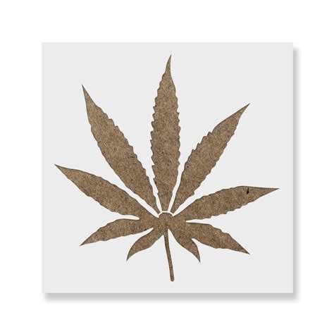 Weed Leaf Stencil - Reusable Pot Leaf Stencil Design of Marijuana Leaf