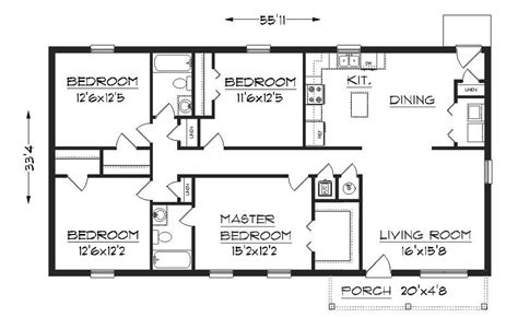 House plan J1624, PlanSource, Inc | Rectangle house plans, Small house ...