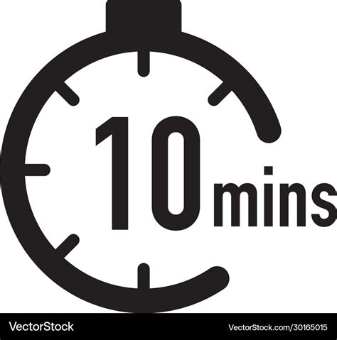 10 minutes timer stopwatch or countdown icon time Vector Image