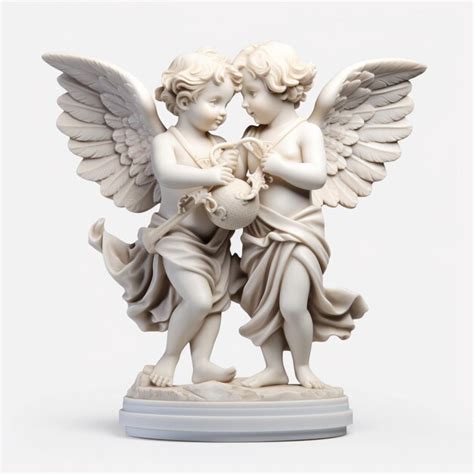 Premium Photo | There is a statue of two angels holding hands generative ai