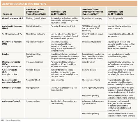 Endocrine Glands And Their Hormones Chart