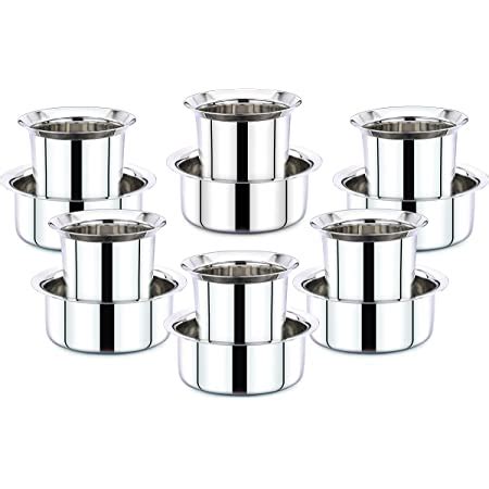 Buy Expresso Stainless Steel Coffee Glass/Tumbler with Dabaras Set of 6 ...