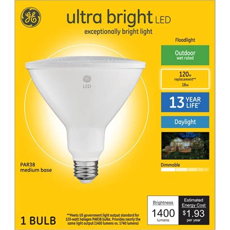 GE Ultra Bright LED 120-Watt EQ LED Par38 Daylight Dimmable Flood Light ...