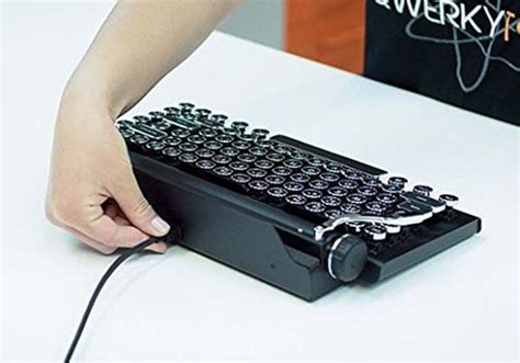 Qwerkywriter S Typewriter Inspired Retro Mechanical Wireless Keyboard with Tablet Stand | Gadgetsin