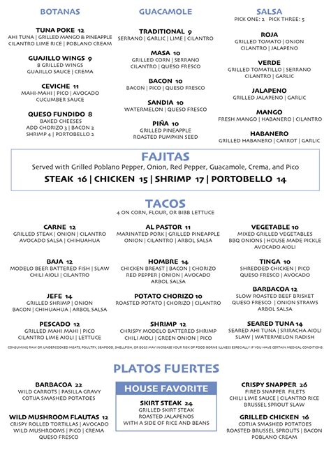 Menu – La Mesa Modern Mexican