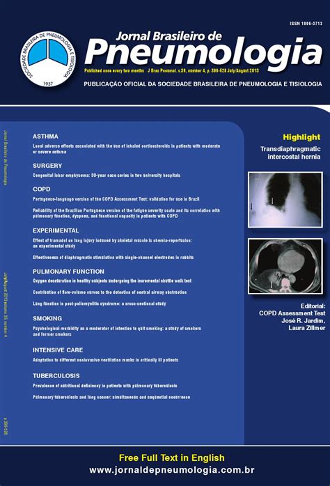 Brazilian Journal of Pulmonology - Volume 39, number 4, July/August ...