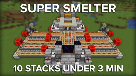 Minecraft Fast Super Smelter - 64 Furnace Smelter - Minecraft videos