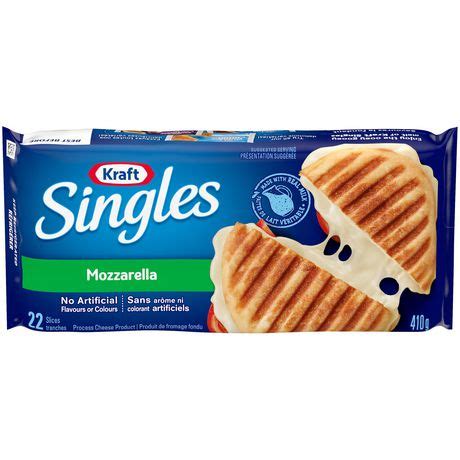 Kraft Singles Mozzarella Processed Cheese Slices, 410g, 22 Slices ...