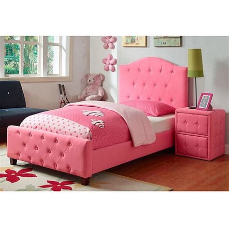 Diva Upholstered Twin Bed, Pink - Walmart.com - Walmart.com