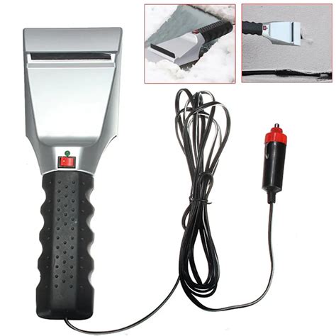 12V Electric Heated Car Ice Scraper Automobiles Cigarette Lighter Snow Removal Shovel Windshield ...