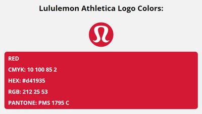 Lululemon Athletica colors | HEX, RGB, CMYK, PANTONE COLOR CODES OF ...