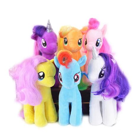 Hot 18cm Cute Rainbow Horse Toys Cartoon Toys Hobbies Stuffed Little Horse Wedding gifts ...